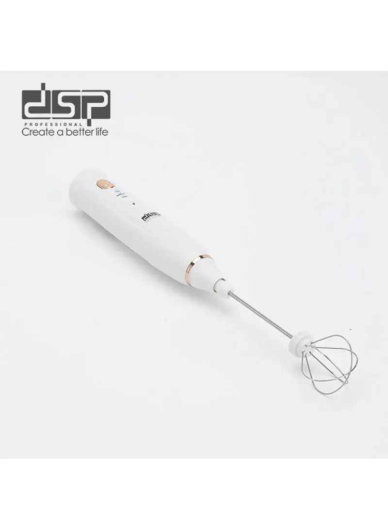 1200mA Electric Handheld USB Rechargeable Automatic 3-Speed Foam Maker Food Frother & Whisker KA3132 - White