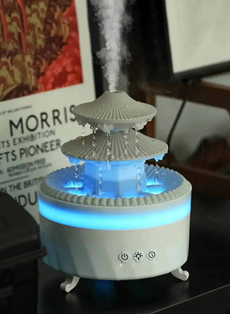 350ml Tank Raindrop Aromatherapy Machine with 7-Color Lighting & Timer