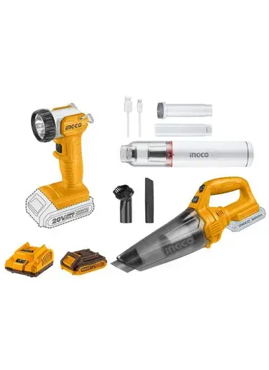3-in-1 Cordless Vacuum & Work Light Bundle with 2000w Bagged Vacuum For Free