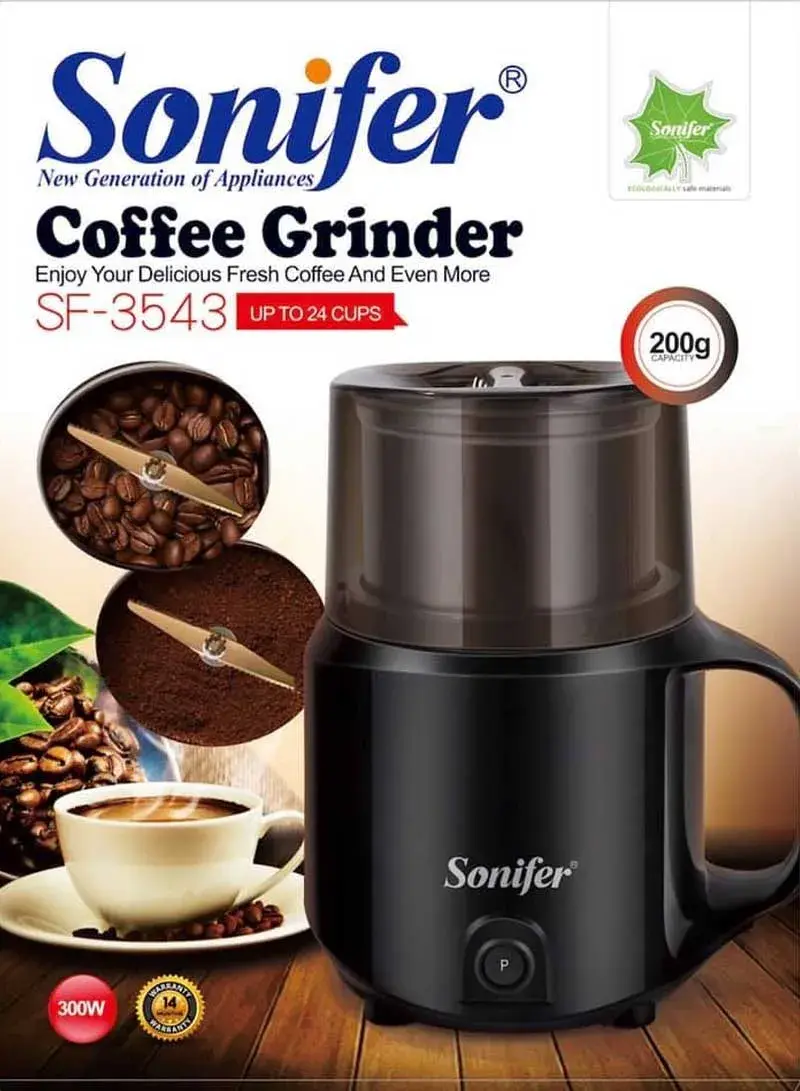 300W 600ml Electric Coffee Grinder, Titanium Coated Stainless Steel Multi-Purpose Coffee Grinder SF-3543