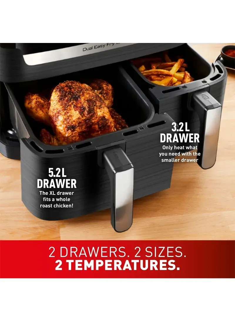 2700W 8.3L Easy Fry Dual Zone Digital Air Fryer With 7 Pre-Set Programs EY901840