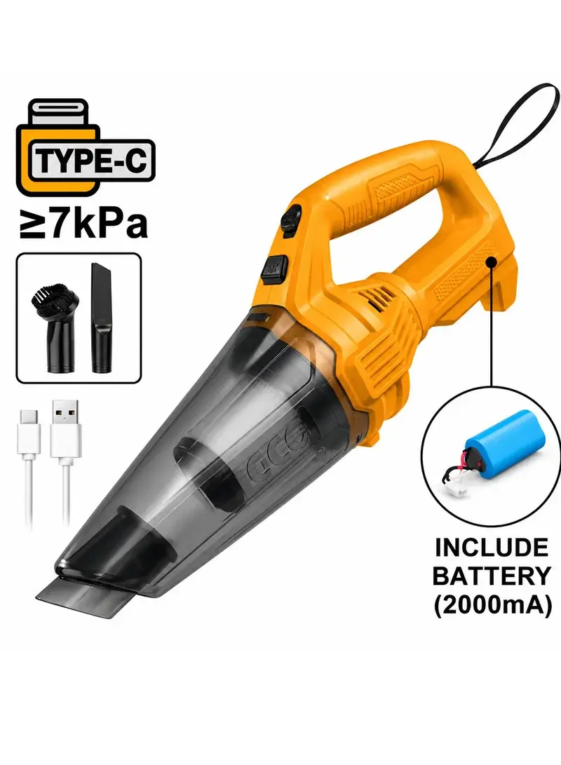 Cordless Handheld Vacuum Cleaner 12V Li-ion, 0.5 L Dust Capacity, USB-C Charger CVLI2026