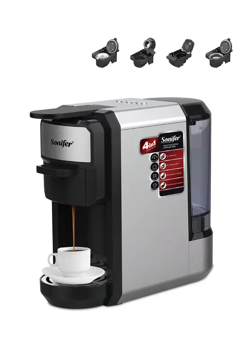 1450W 600ml 4-in-1 Automatic Coffee Machine, 19-Bar High-Pressure Multifunctional Capsule Coffee Machine Maker SF-3580