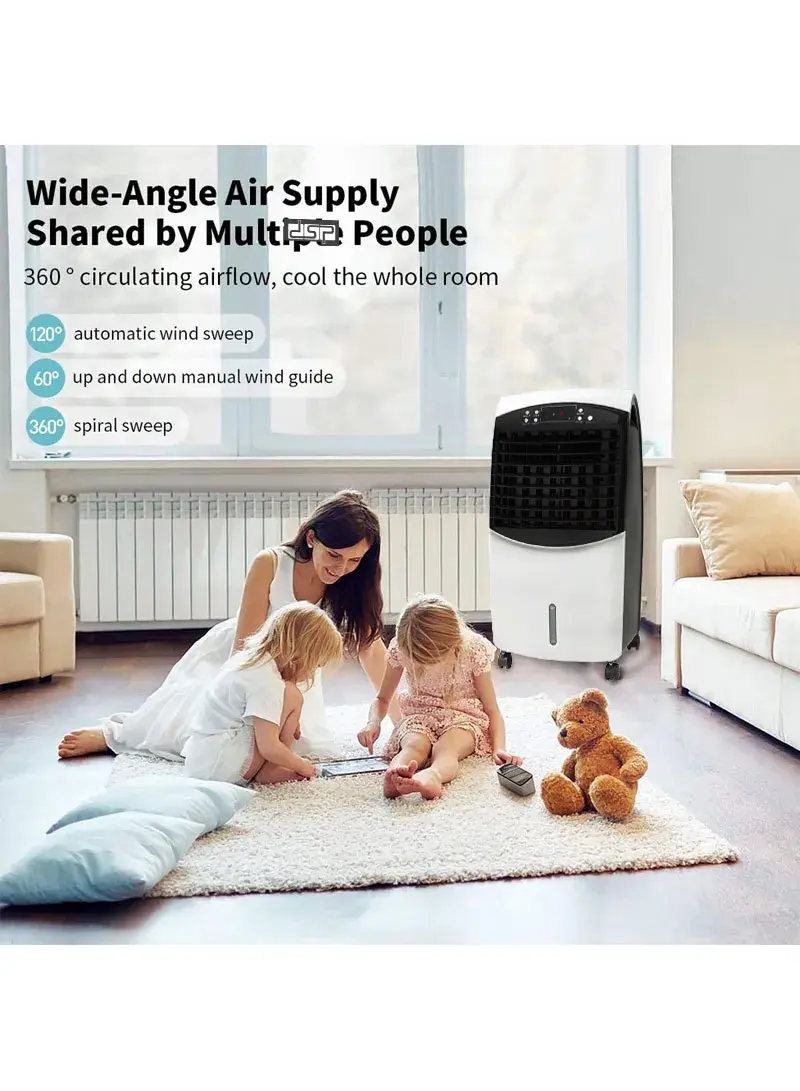 65W 3-Speed LED Display 120° Swing Portable Air Cooler With 9L Water Tank & Remote Control KD3074 (L23 x W38 x H72)cm