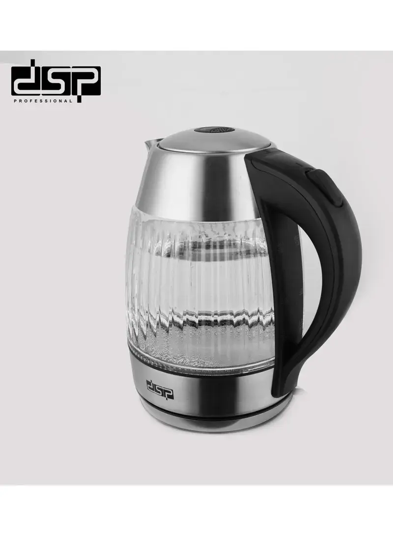 2200W 1.8L Glass Electric Kettle With Automatic Switch Off & Powerful Filtration KK1269 (L21 x W16 x H25)cm - Silver