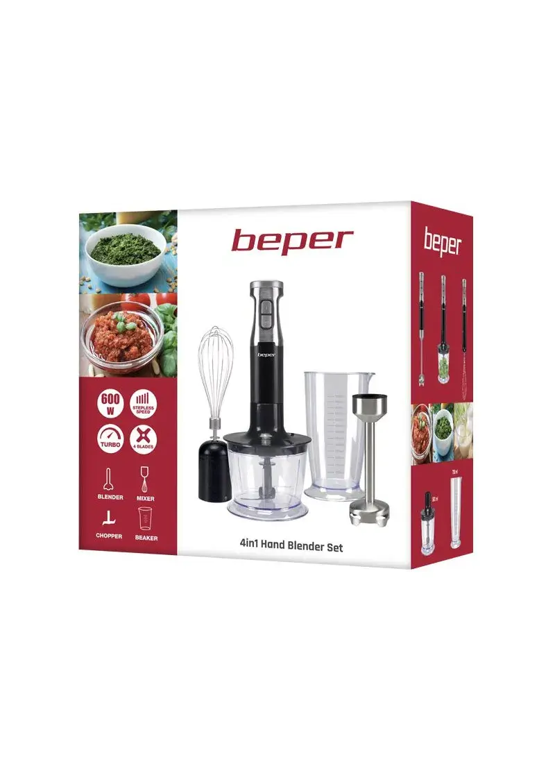 4 in 1 Stainless Steel Hand Blender Set With Speed Adjustable & Pulse Function P102FRU150 (W5.5 x D5.5 x H38.20)cm