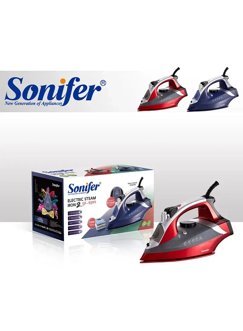 2200W Steam Iron with Auto-Cleaning, Multi-Directional Ironing & Adjustable Steam SF-9099