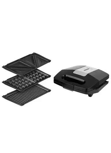 Marzotti 3 in 1 Grill/Waffle/Sandwich Maker Non-Stick Plates Double Side Heating 750W MZSG1B