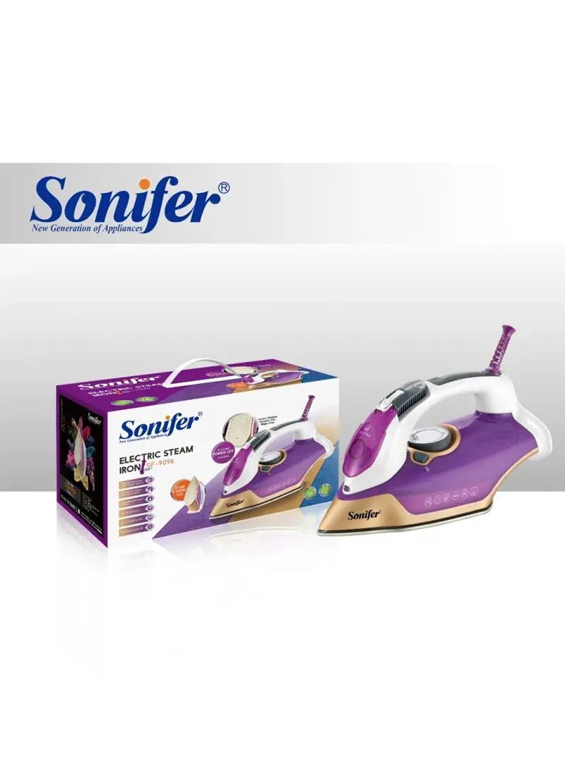 3100W Electric Steam Iron Powerful Burst Steam, Vertical Steaming, and Super Ceramic Coating for Efficient Ironing SD-9096 (L16 x W18 x H31) cm