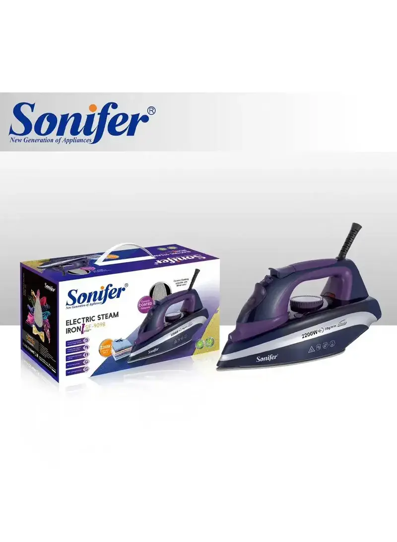 2200W Steam Iron with Ceramic Soleplate, Vertical Steam & 510ml Water Tank SF-9098