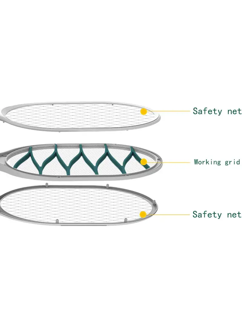 3.7V 1200mAh Rechargeable Battery LED Electronic Mosquito Swatter AK-88754