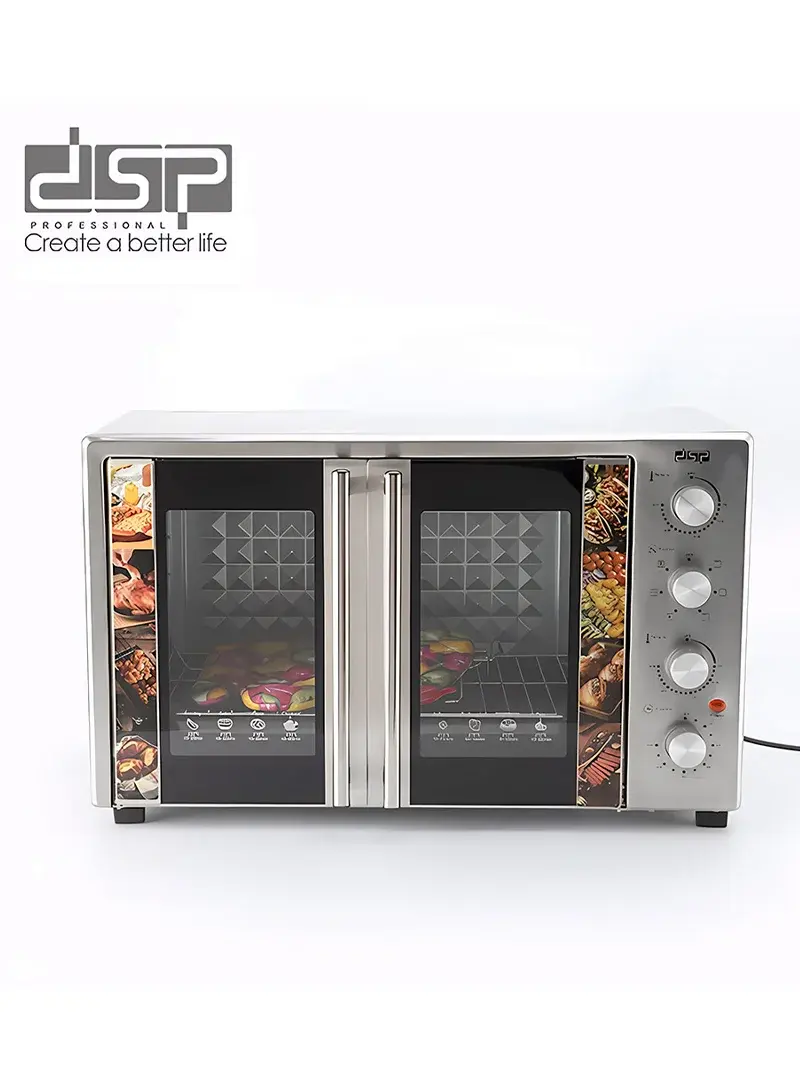 2400W 80L Electric Toaster Oven With Rotisserie & Built-In Interior Light (L52.5 x W40 x H35)cm