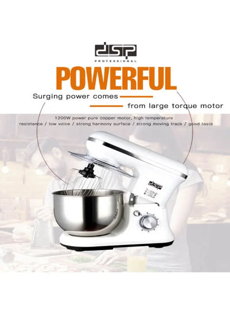 1200W 5.5L Multifunctional 3-In-1 Stand Mixer With 6 Speeds & Pulse Function KM3043