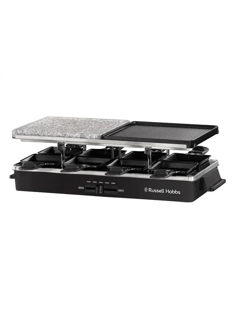 1400W Aluminium 3-in-1 Multifunction Non-Stick Raclette Grill With 8 Frying Pans & 8 Wooden Spatulettes 26280-56