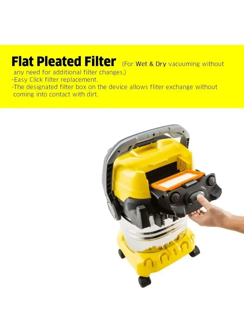1100W 25L Stainless Steel Wet & Dry Vacuum Cleaner WD5 High Level Of Energy Efficiency (L41.8 x W38.2 x H64.6)cm