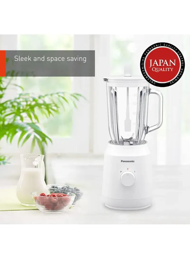 400W 1.35L Glass Plastic Stainless Steel Sleek & Space Saving Blender With Mill For Blending & Grinding Fruits Vegetables Pastes & Coffee MX-EX1081