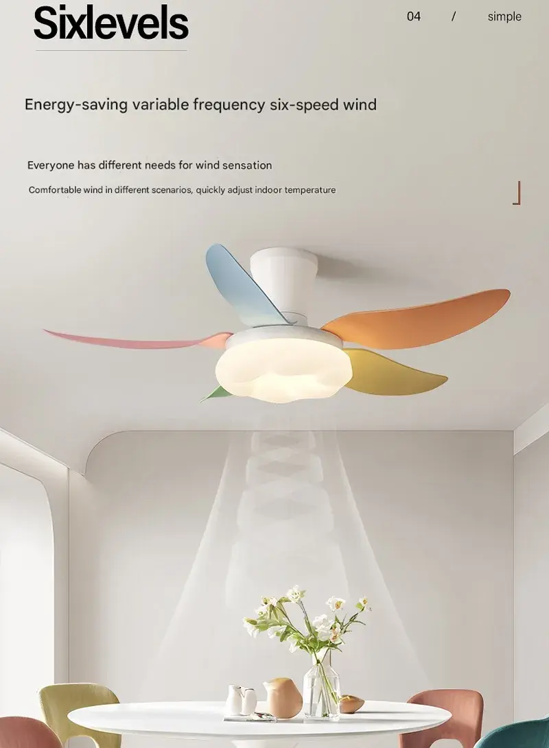41-inch 2-in-1 Ceiling Fan Light with Remote, Full-Spectrum LED & Silent Motor 1682C - Multicolor
