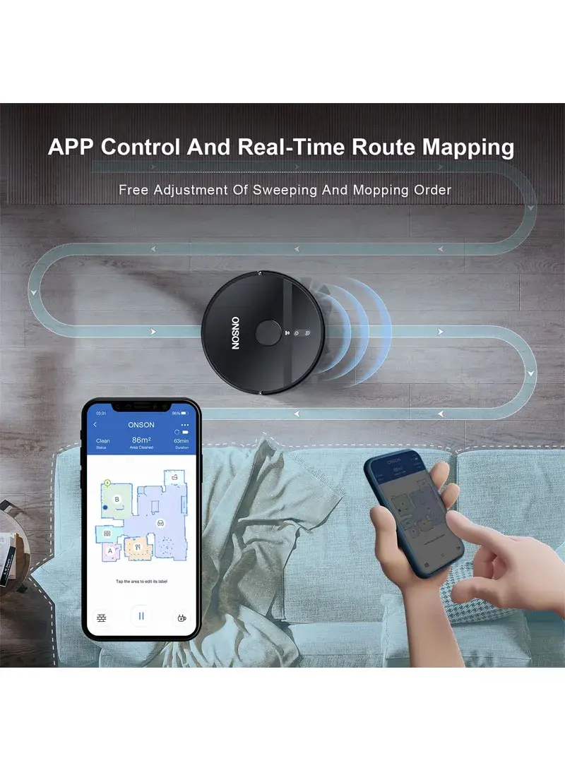 40W 0.6L ABS LDS Robot Vacuum Cleaner Multi-Floor Map Turbo Boost Carpet Cleaning X6 (D34.5 x H9.7)cm