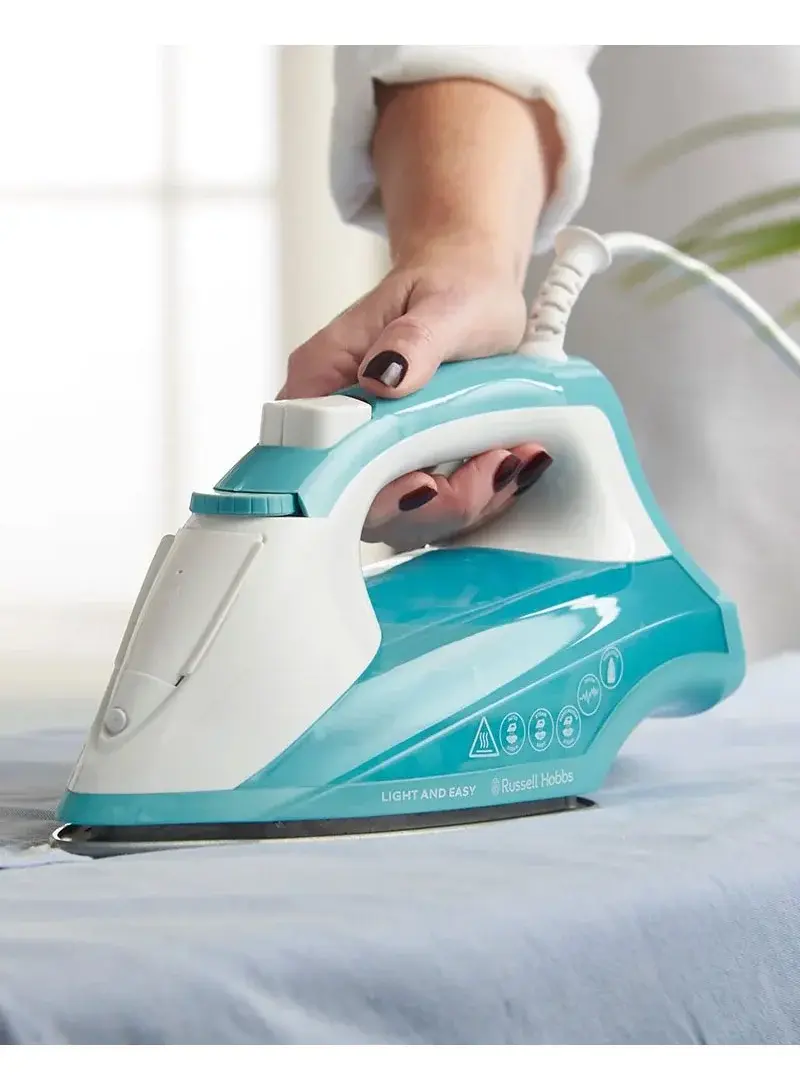 Steam Iron, 2400W Ceramic Soleplate with Auto-Steam - Mint & White