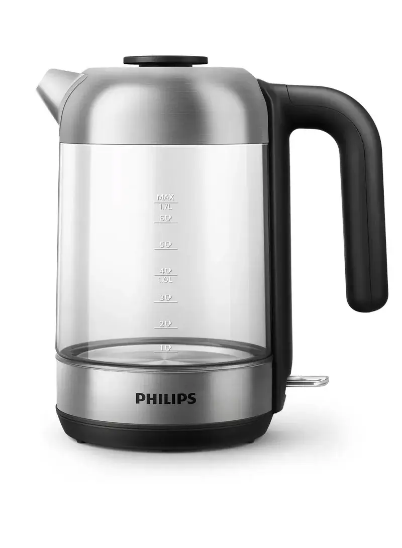 Philips Glass & Stainless Steel Electric Cordless Kettle With Multi Safety System & Blue Light Indicator  1850-2200W 1.7L HD9339