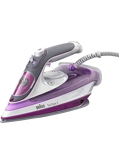 Braun TexStyle 5, 300ml Water Capacity, FreeGlide 3D Technology, Auto Off Steam Iron 2700W SI-5037 - Violet