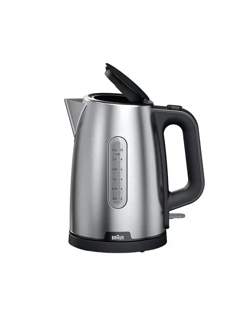 Braun Stainless Electric Kettle Fast Boil With 4-Way Safety & 360° Base 2200W 1.7L WK1500