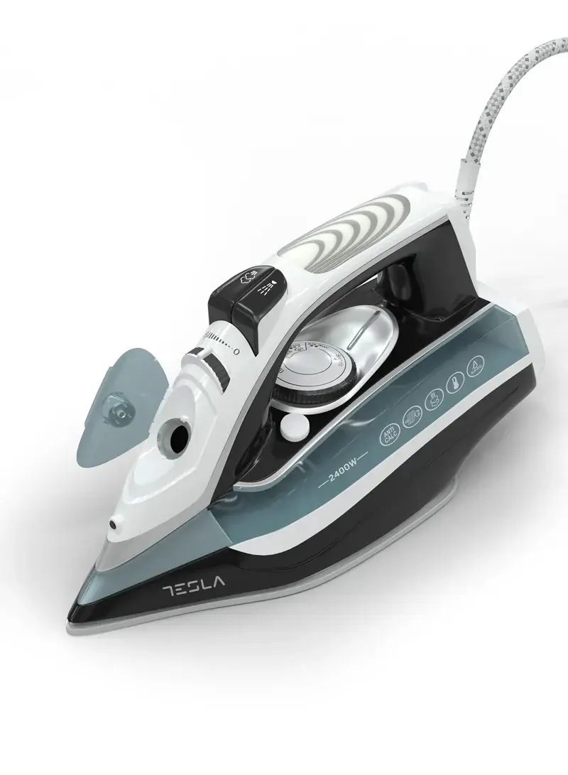 2400W Steam Iron Ceramic Soleplate 135g/min Steam Boost, 380ml Tank, Anti-Calc & Multi Steam Functions IR302BL - Blue & Black