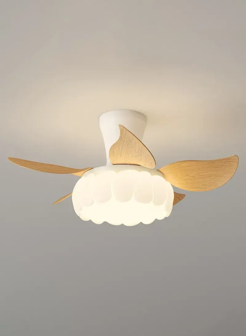 28-inch 2-in-1 Ceiling Fan Light with Remote, Full-Spectrum LED & Silent Motor 1680M - Wood Grain