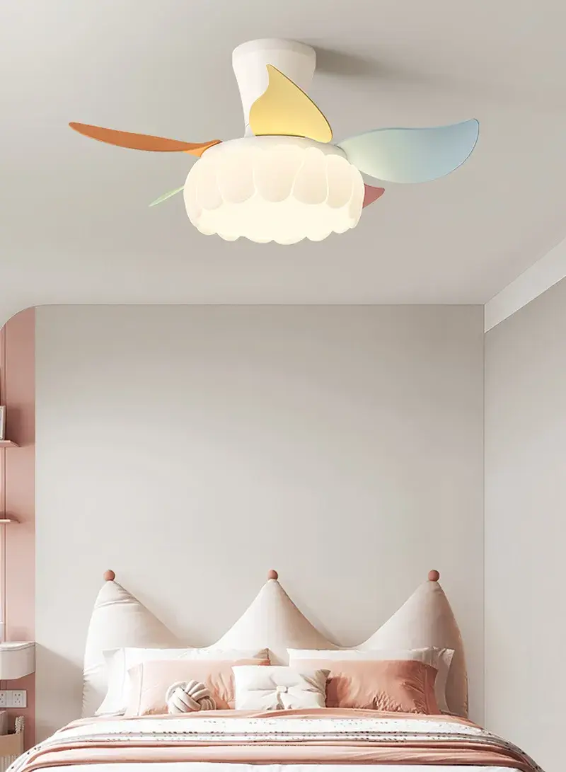 28-inch 2-in-1 Ceiling Fan Light with Remote, Full-Spectrum LED & Silent Motor 1681B - Multicolor