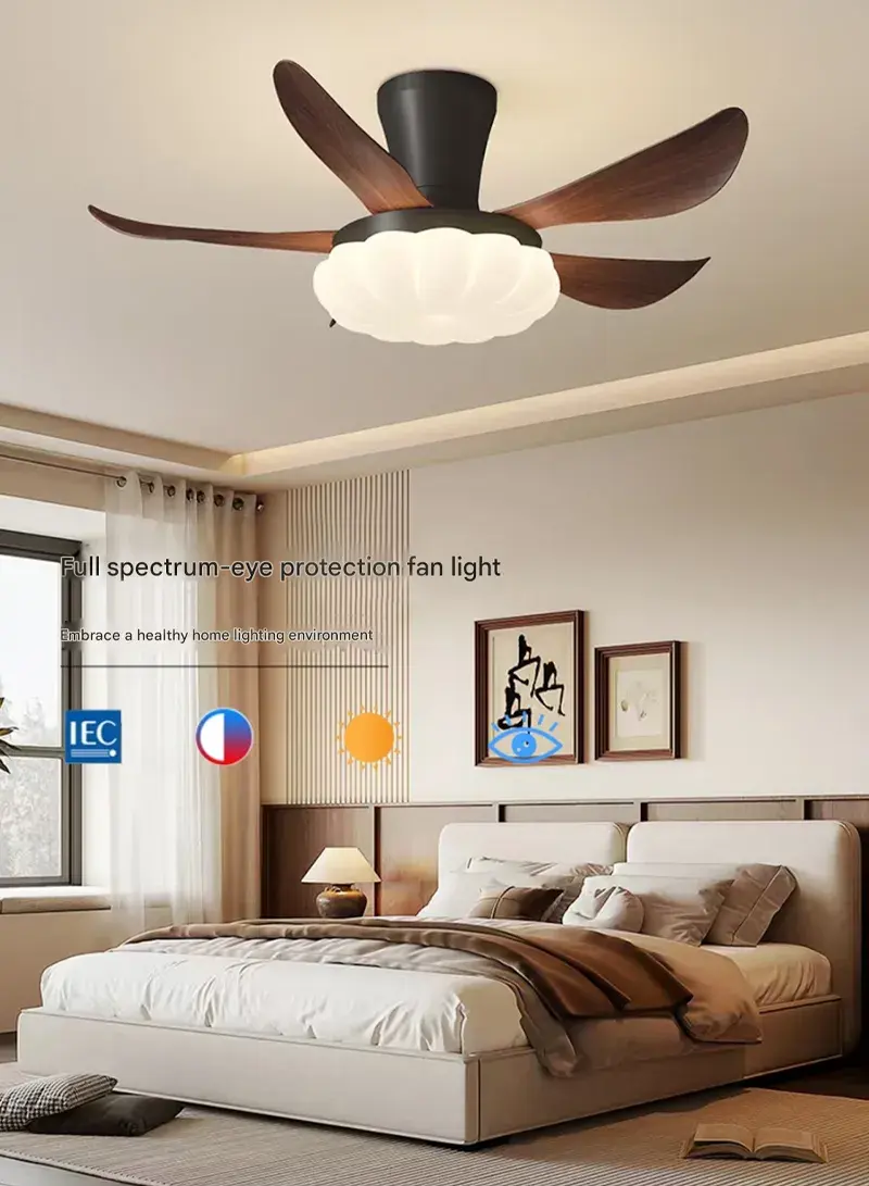 28-inch 2-in-1 Ceiling Fan Light with Remote, Full-Spectrum LED & Silent Motor 1683H - Walnut