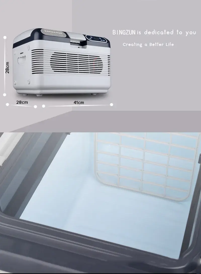 12L DC/AC 12V/24V/220V Dual-Core Portable Compact Mini Refrigerator, Fridge Cooler With -10°C to 65°C Temperature Adjustment, Shoulder Strap & Temperature Digital Display For Home, Cars, Boats, Trucks, Bedrooms, Offices, Camping, Picnics, Road Trips &