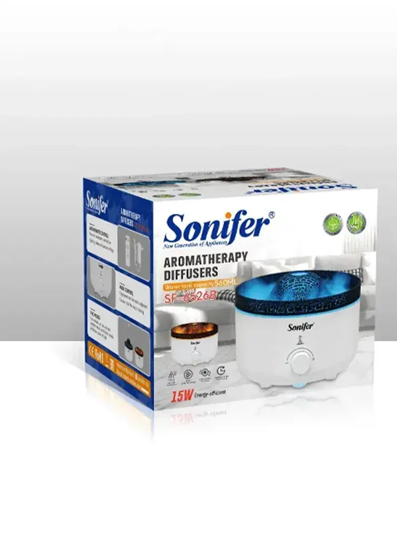 15W 560ml Humidifier Diffuser Stress-Relieving, Aromatherapy with Smoke Ring Mist & Adjustable Timer SF-6526 - Galaxy