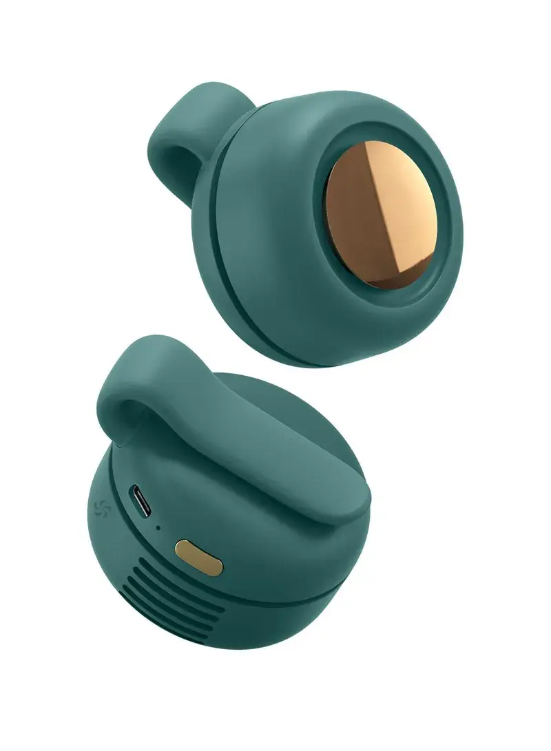 Portable USB Rechargeable Bladeless Mini Cooling Fan, Quiet Desktop Fan with Back Clip - Green