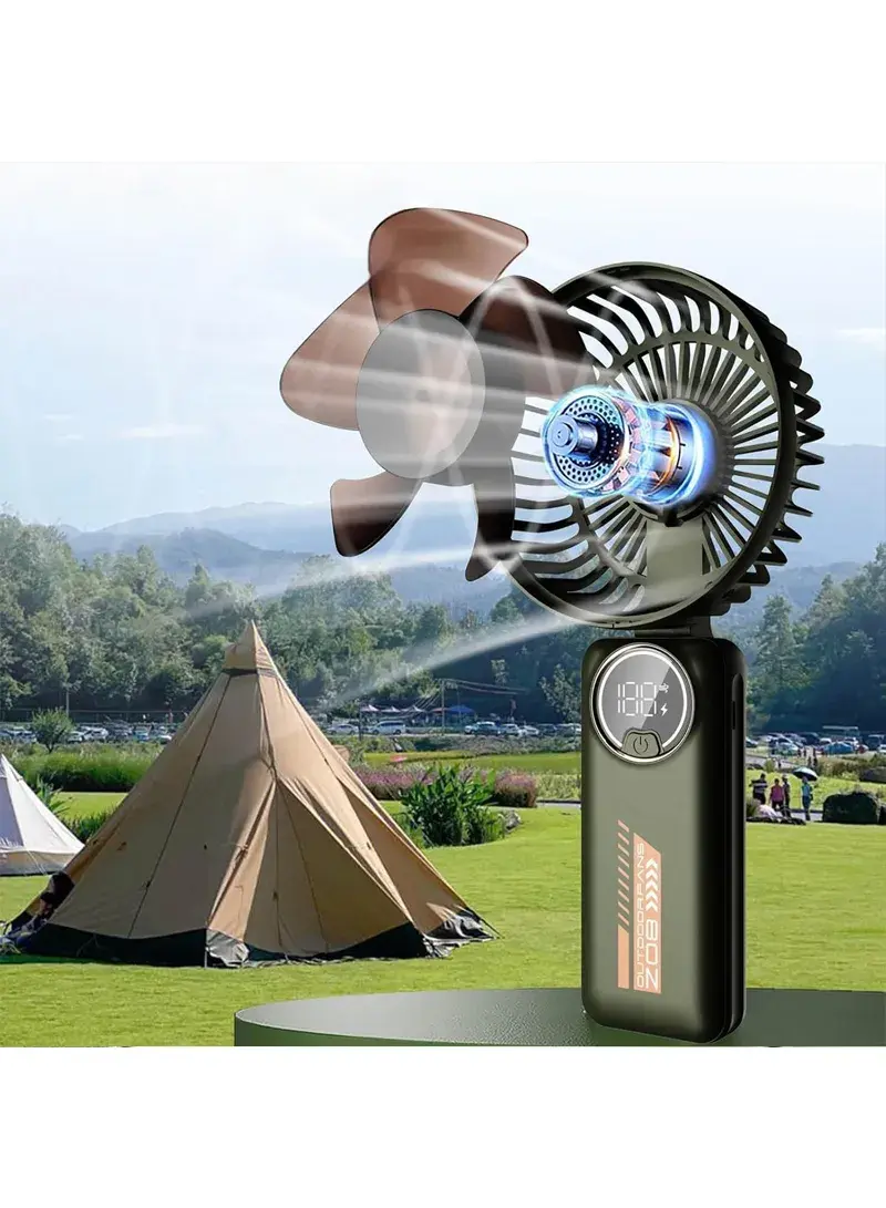 Portable 3600mAh Rechargeable Cooling Fan Outdoor Handheld Summer Fan Z08 - Pink