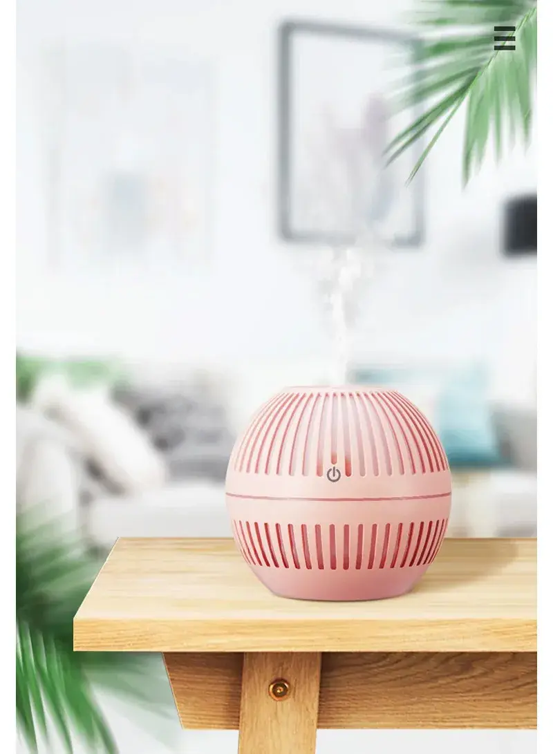 130ml Hollow Design USB Charging Colorful Night Light Office Home Mini Aroma Humidifier - Pink