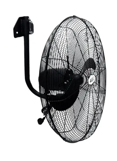 30" Oscillating Wall Fan, 3 Metal Blades, 240V, AGI, Black- AG-FW3050