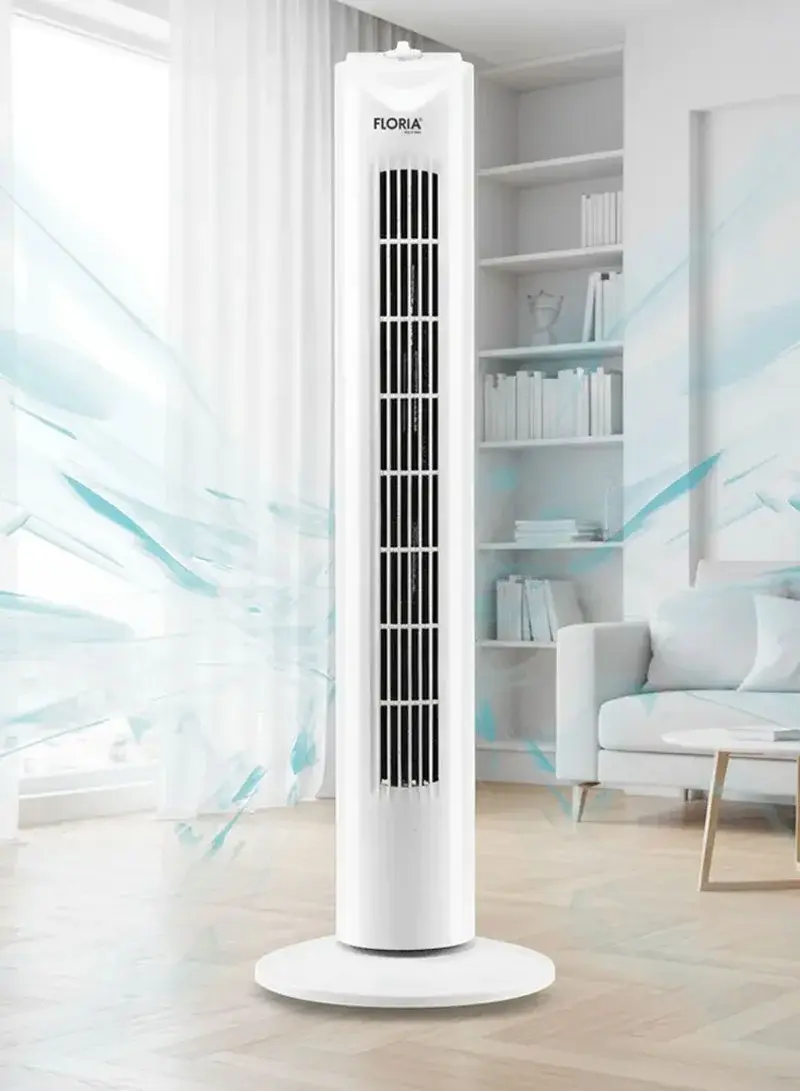 Tower Fan, 45W, 3-Speed, 80° Oscillation, 1-Hour Timer, Low Noise - ZLN3833