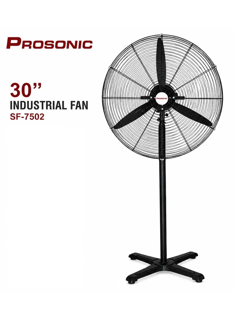 30" Industrial Stand Fan,160W, 3 Metal Blades, French Plug SF-7502