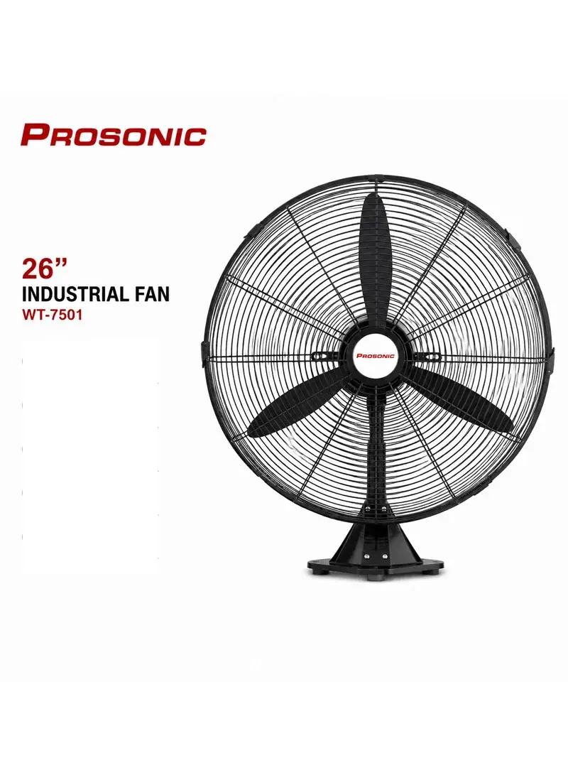 26" Industrial Wall Fan, 145W, 3 Metal Blades, French Plug WF-7501