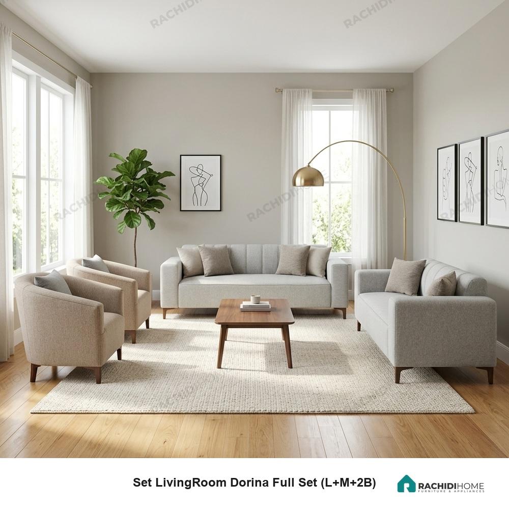 Set LivingRoom Dorina Full Set (L+M+2B)