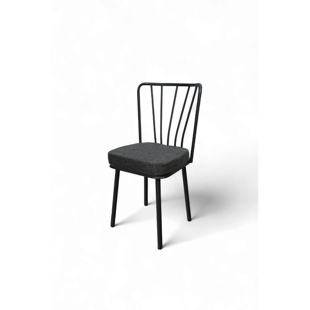 Black Metal Chair With Cushion