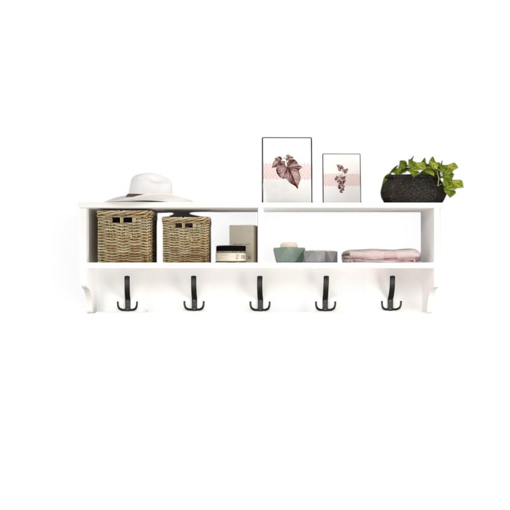 WALL MOUNTED CLOTHES HANGER 120 CM - WHITE