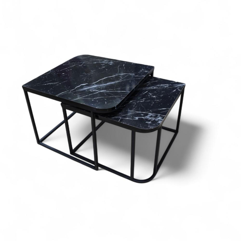 Middle Jikon Table 2 Pcs Black 61 x 62 x 8