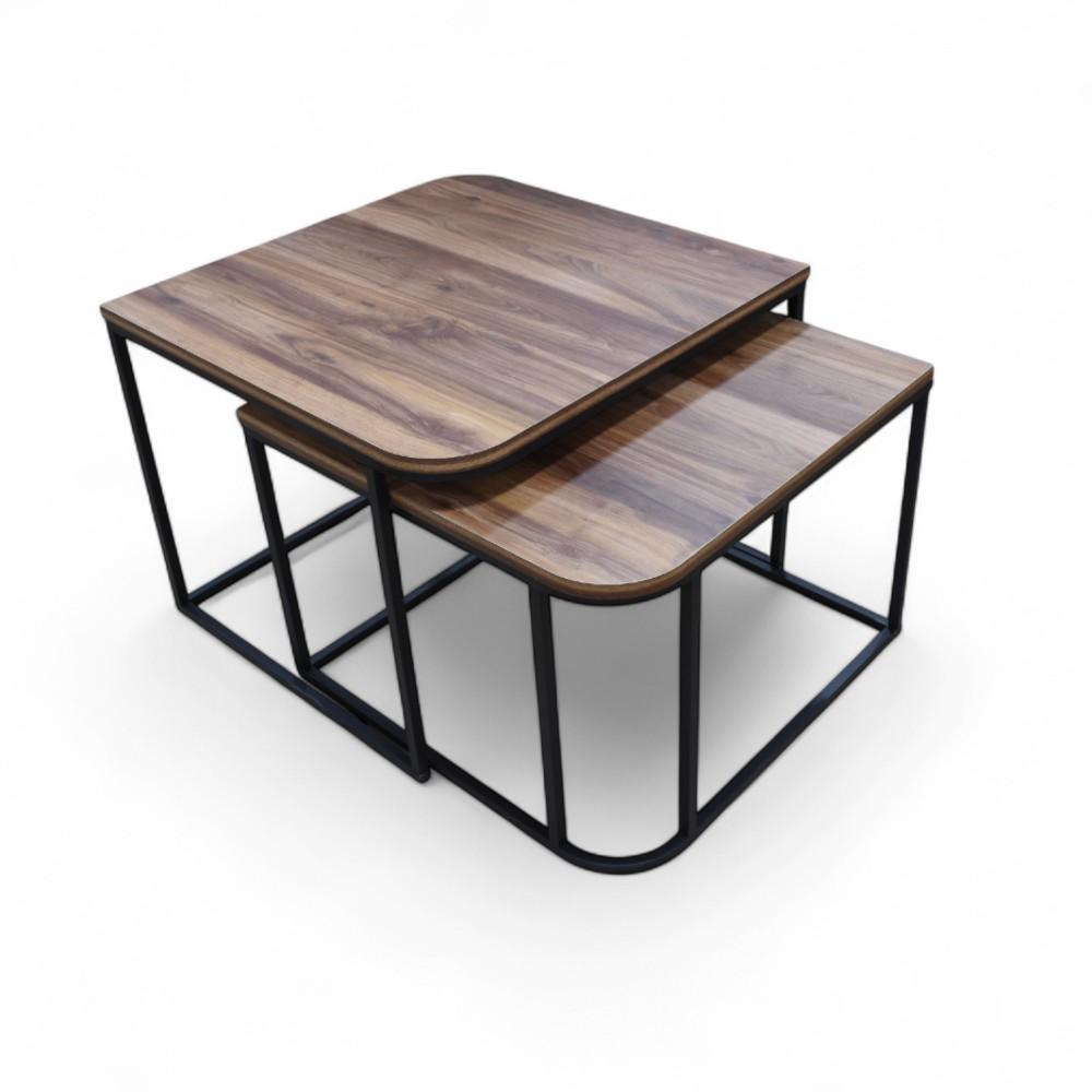 Middle Jikon Table 2 Pcs Brown 61 x 62 x 8