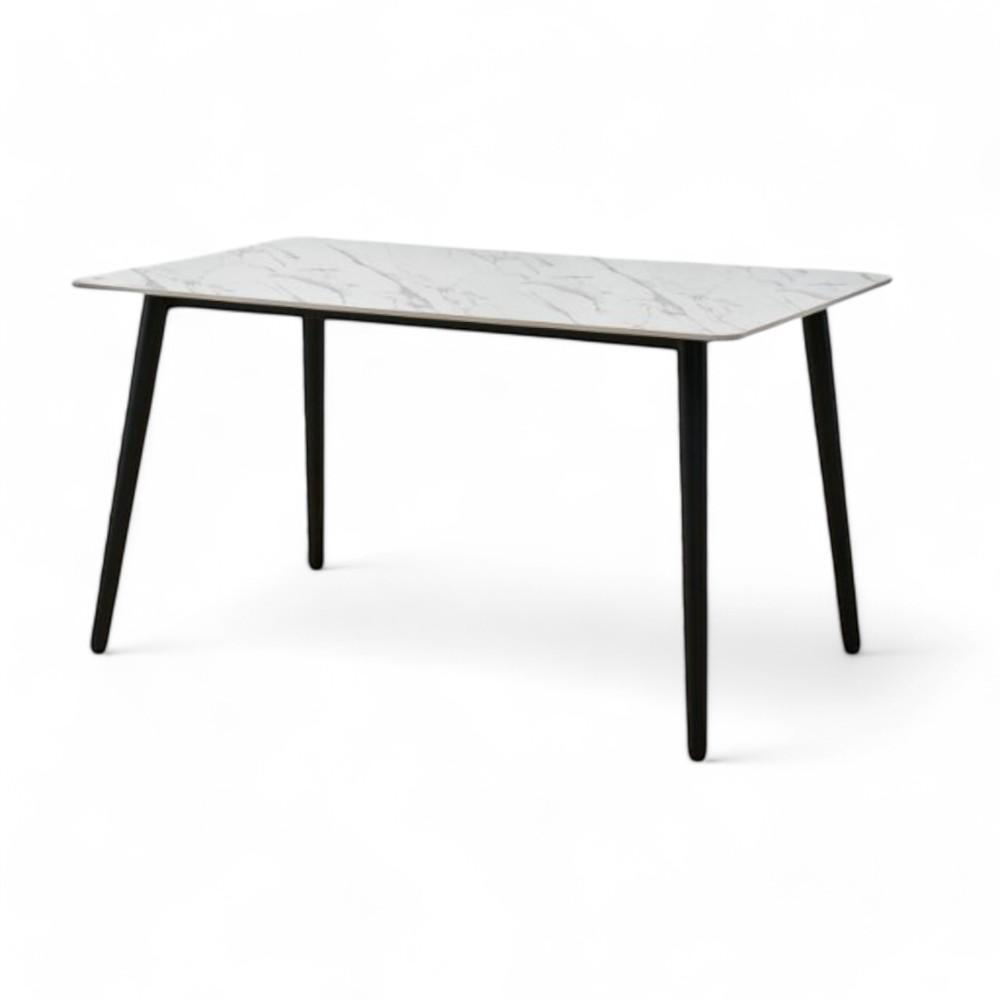 Dining Table Shiny White 140CM