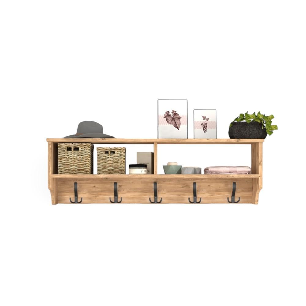 WALL MOUNTED CLOTHES HANGER 120 CM - PINE
