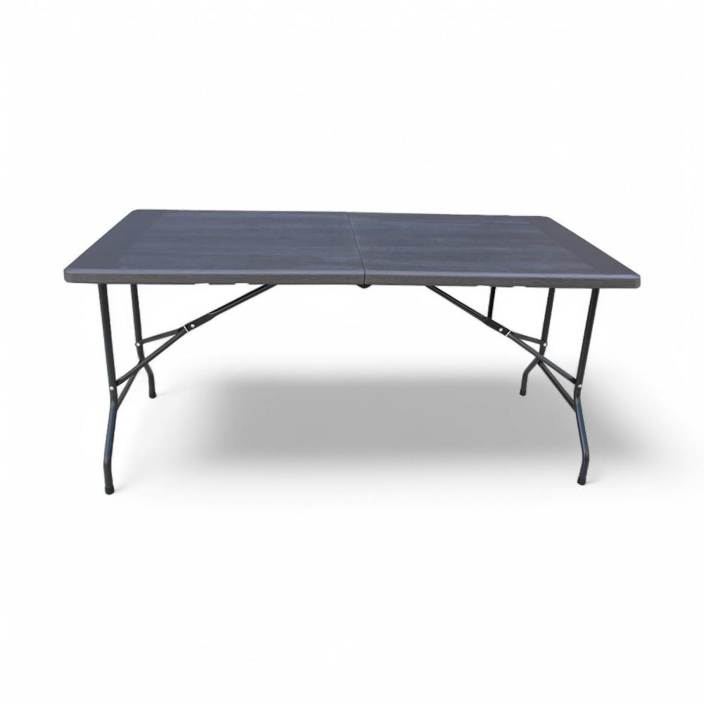 Foldable Table 180 x 75 x 73 PLASTIC Panel Dark Grey