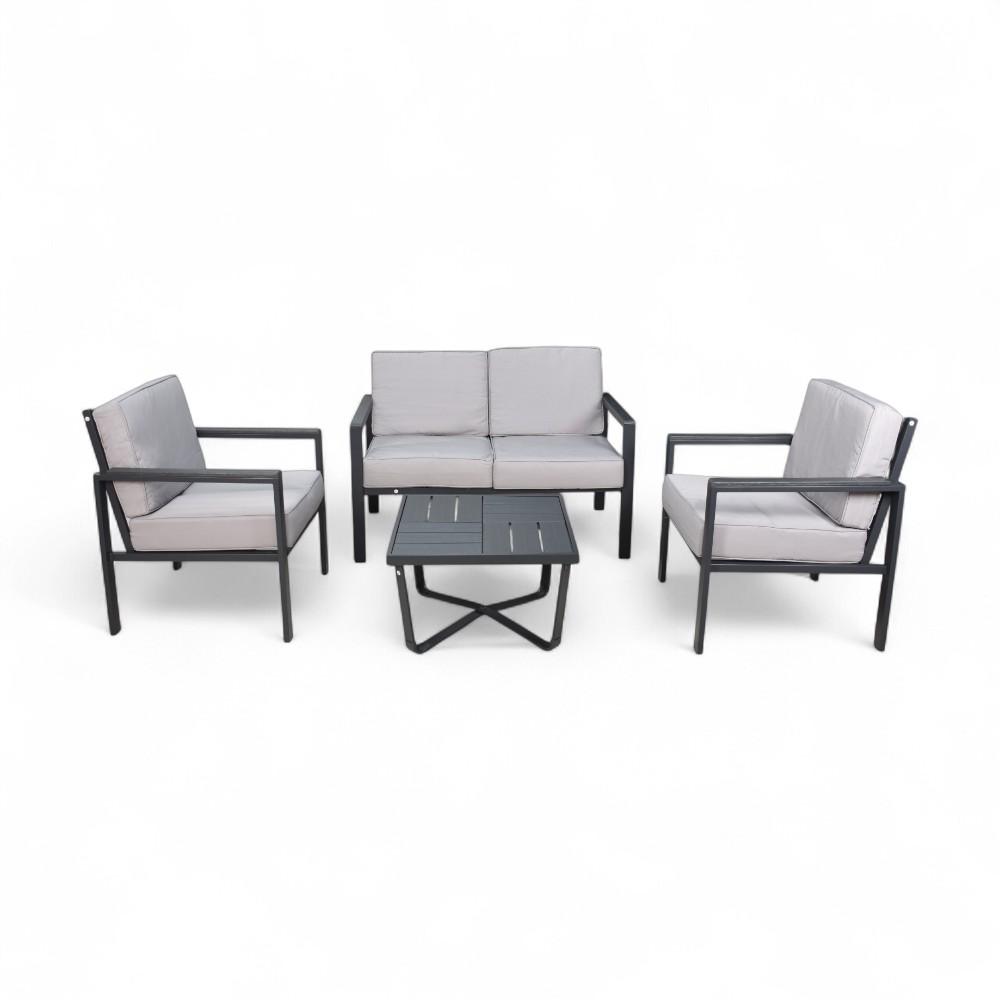 Outdoor Silcor Set 2+1+1+table Grey