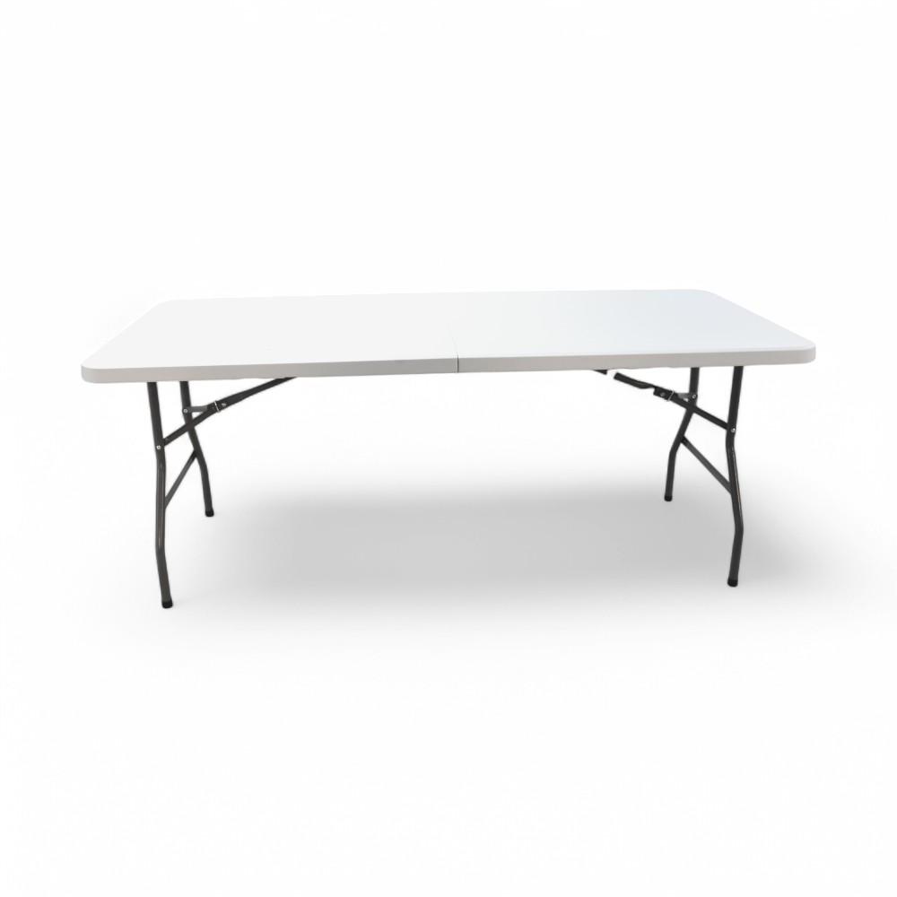 Foldable Table 180 x 75 x 73 PLASTIC Panel White
