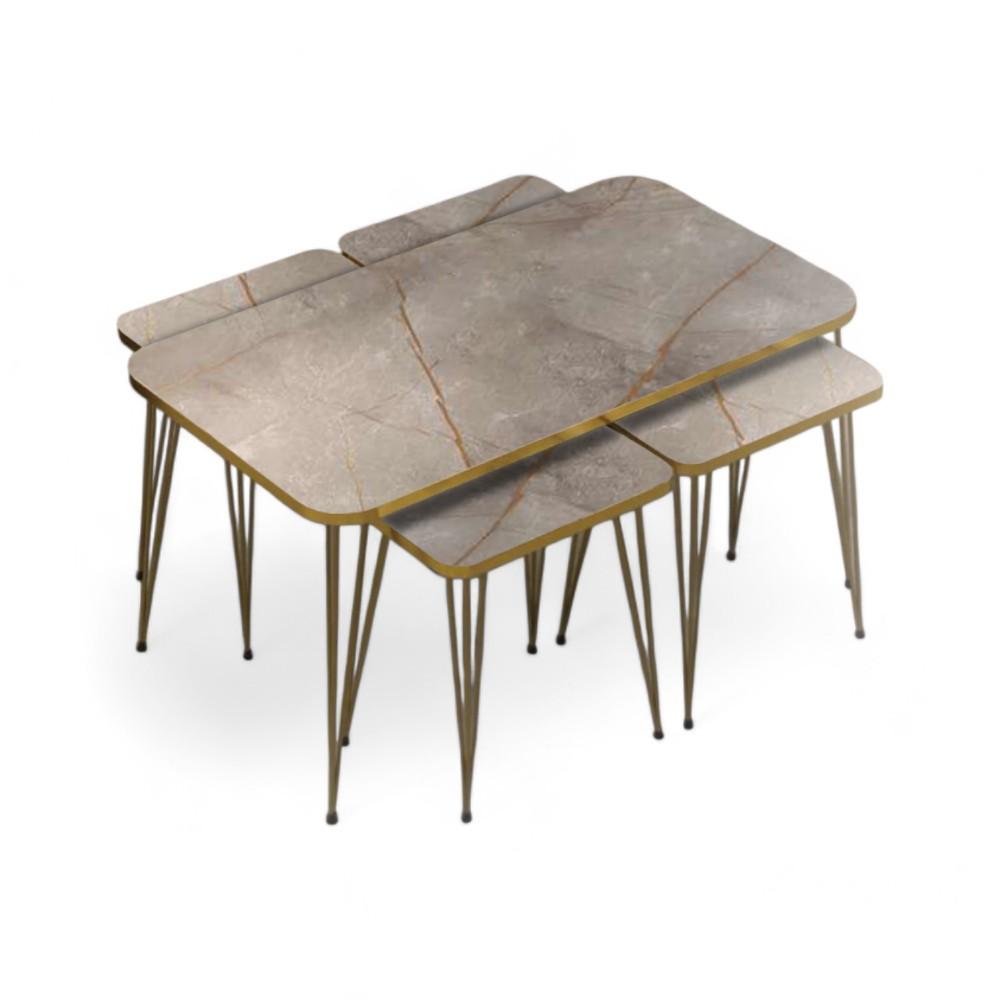 Table Set 4 +1 Grey Square